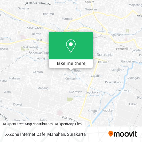X-Zone Internet Cafe, Manahan map