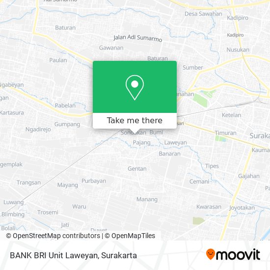BANK BRI Unit Laweyan map