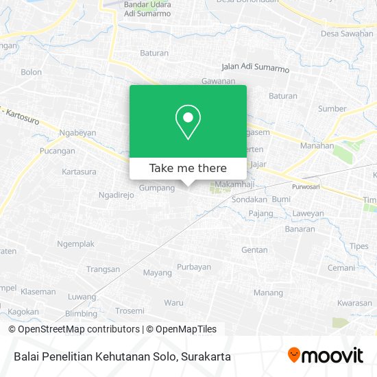 Balai Penelitian Kehutanan Solo map