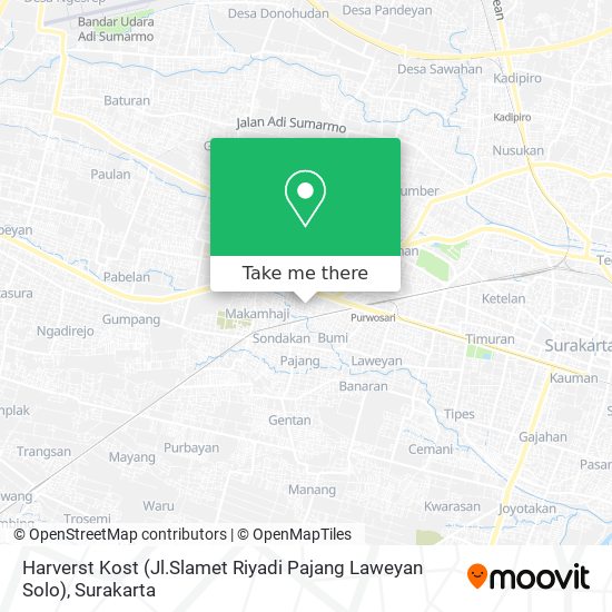 Harverst Kost (Jl.Slamet Riyadi Pajang Laweyan Solo) map