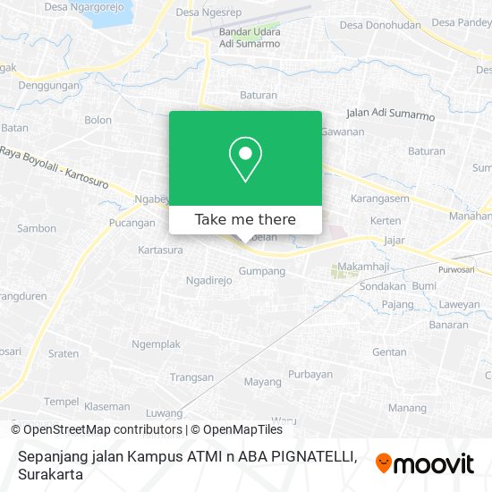 How to get to Sepanjang jalan Kampus ATMI n ABA PIGNATELLI in 