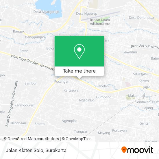 Jalan Klaten Solo map