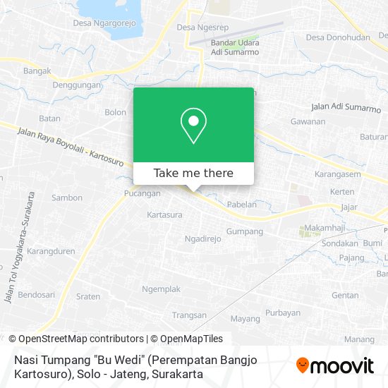 Nasi Tumpang "Bu Wedi" (Perempatan Bangjo Kartosuro), Solo - Jateng map