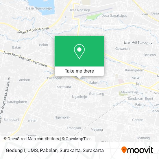 Gedung I, UMS, Pabelan, Surakarta map