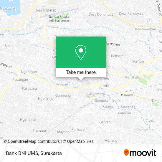 Bank BNI UMS map