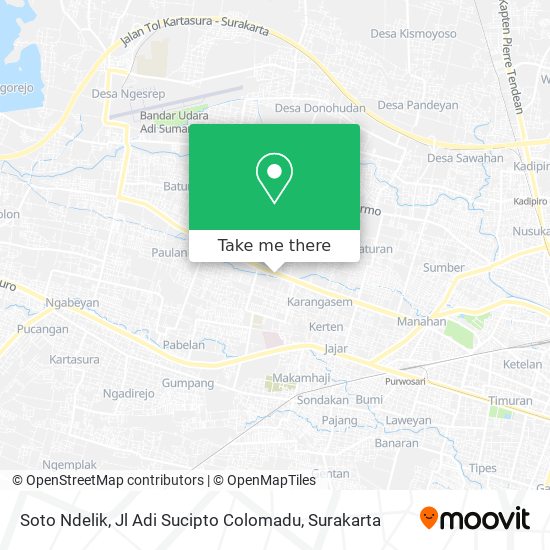 Soto Ndelik, Jl Adi Sucipto Colomadu map