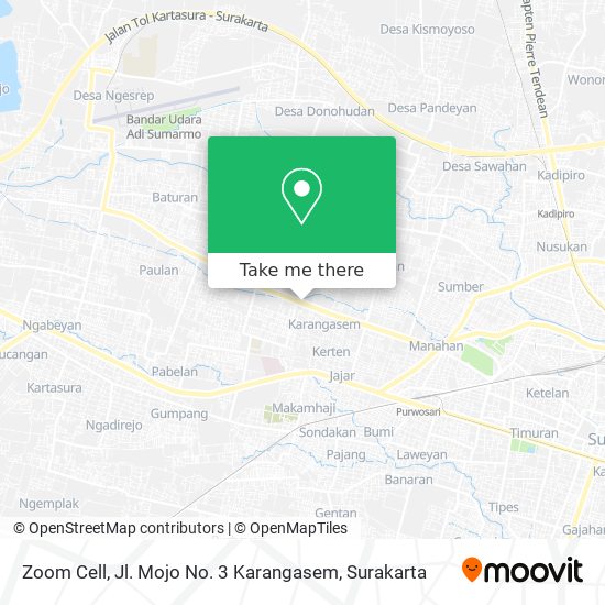 Zoom Cell, Jl. Mojo No. 3 Karangasem map