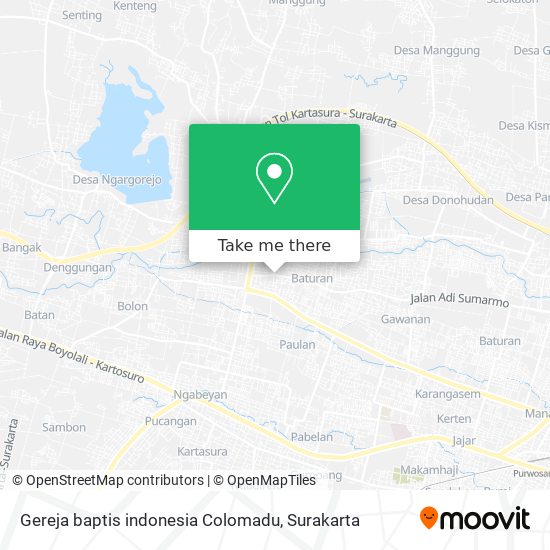 Gereja baptis indonesia Colomadu map