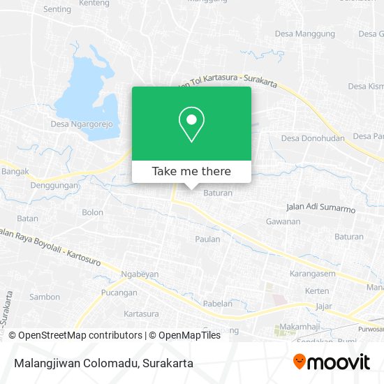 Malangjiwan Colomadu map