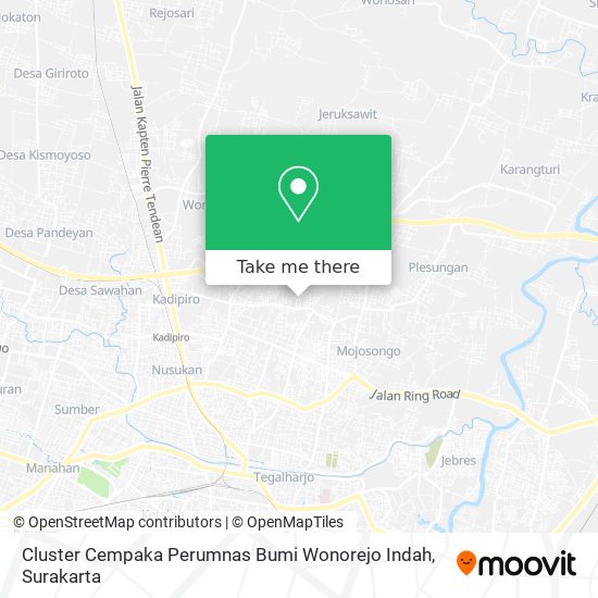 Cluster Cempaka Perumnas Bumi Wonorejo Indah map