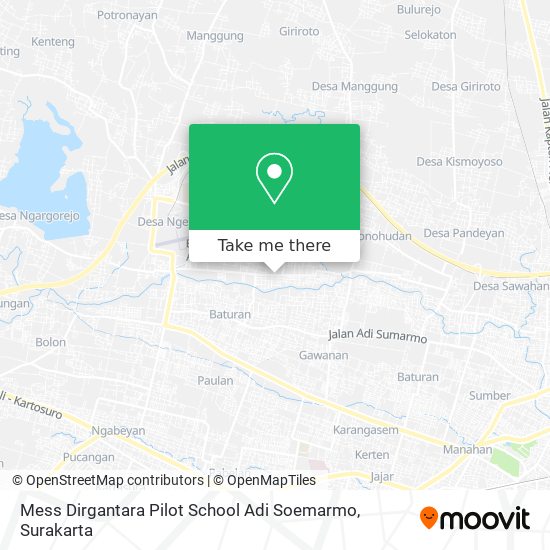 Mess Dirgantara Pilot School Adi Soemarmo map