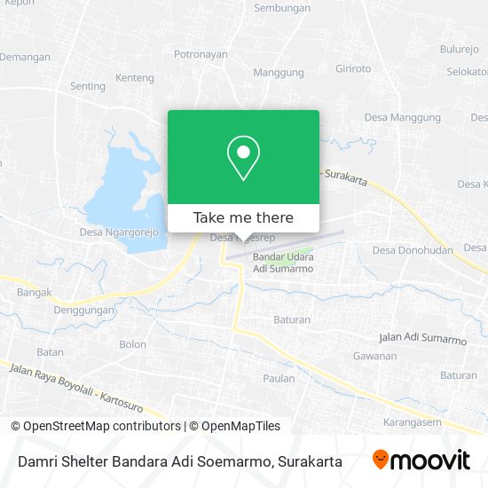 Damri Shelter Bandara Adi Soemarmo map
