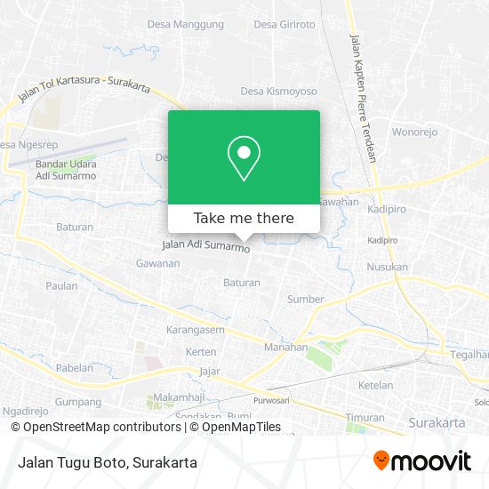 Jalan Tugu Boto map