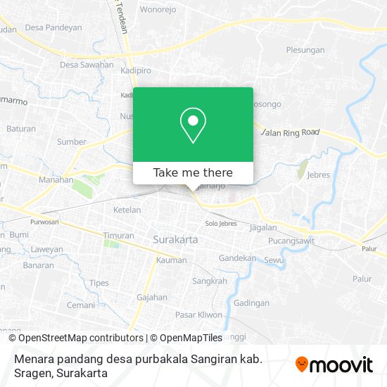 Menara pandang desa purbakala Sangiran kab. Sragen map