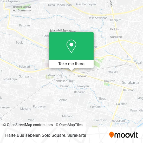 Halte Bus sebelah Solo Square map