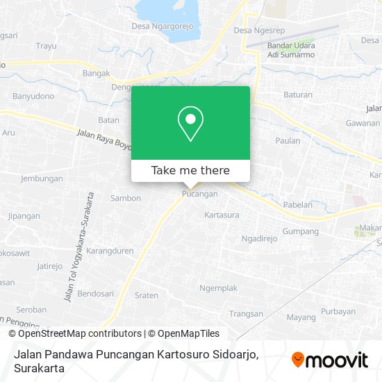 Jalan Pandawa Puncangan Kartosuro Sidoarjo map