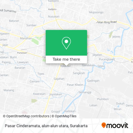 Pasar Cinderamata, alun-alun utara map