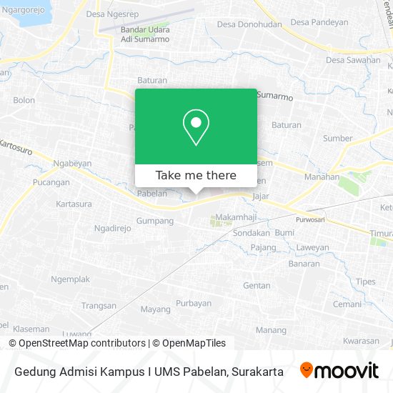 Gedung Admisi Kampus I UMS Pabelan map