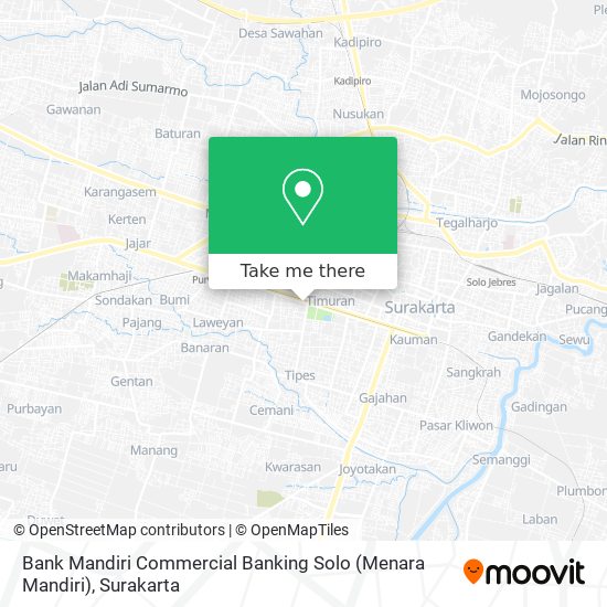 Bank Mandiri Commercial Banking Solo (Menara Mandiri) map