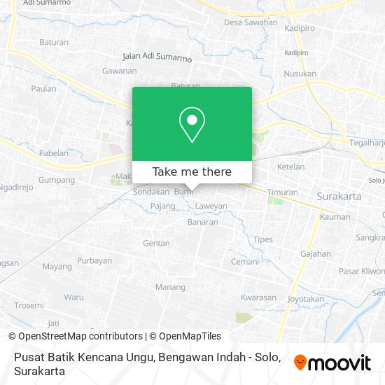 Pusat Batik Kencana Ungu, Bengawan Indah - Solo map