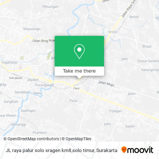 JL raya palur solo sragen km8,solo timur map