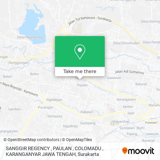SANGGIR REGENCY , PAULAN , COLOMADU , KARANGANYAR JAWA TENGAH map