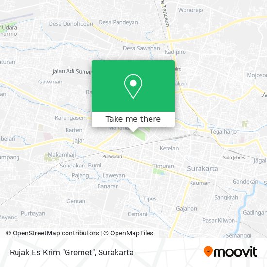 Rujak Es Krim "Gremet" map
