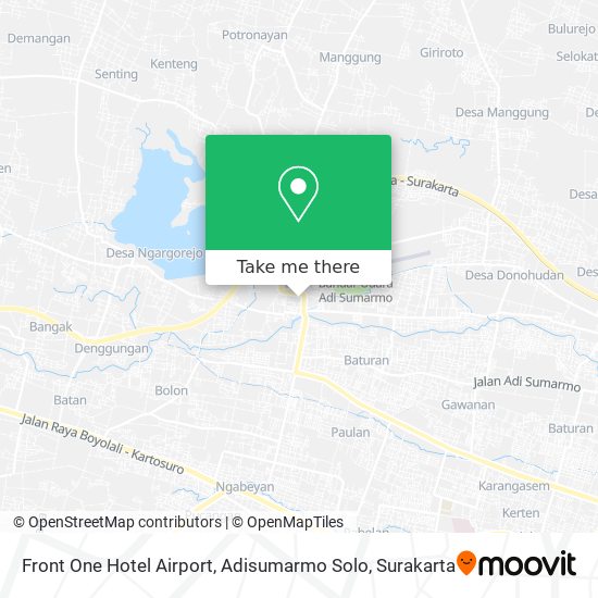 Front One Hotel Airport, Adisumarmo Solo map