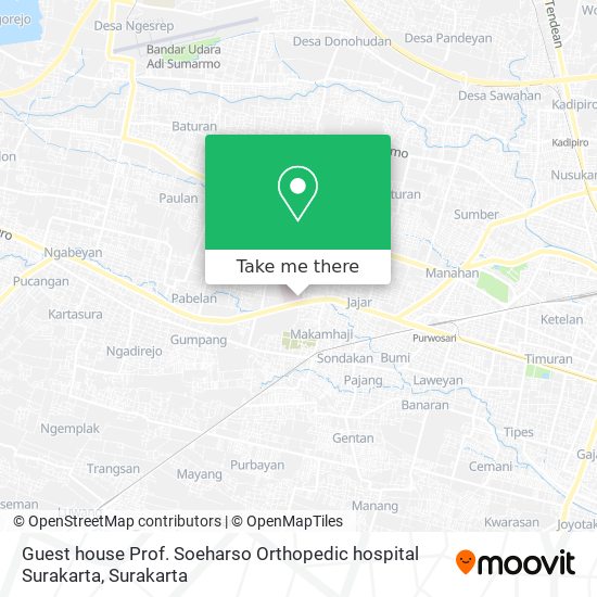 Guest house Prof. Soeharso Orthopedic hospital Surakarta map
