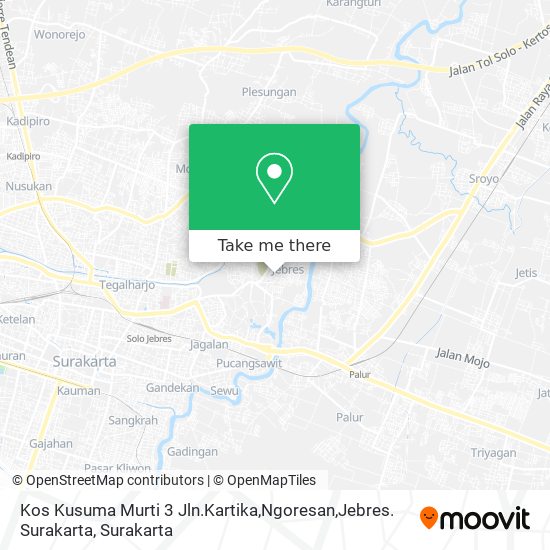 Kos Kusuma Murti 3 Jln.Kartika,Ngoresan,Jebres. Surakarta map