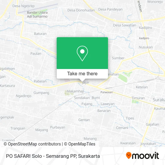 PO SAFARI  Solo - Semarang PP map