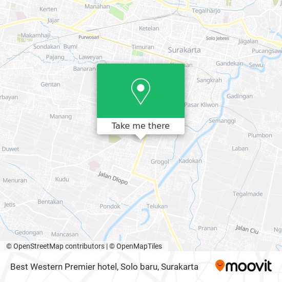 Best Western Premier hotel, Solo baru map