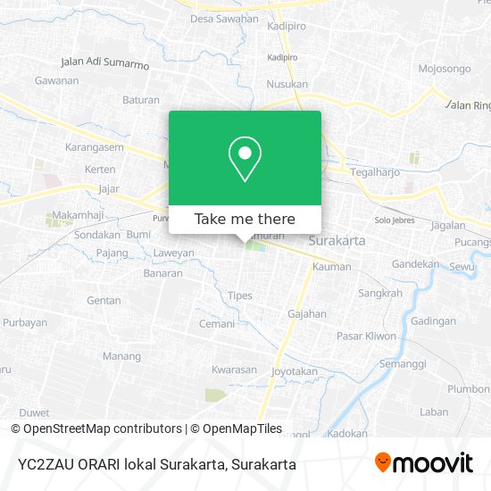 YC2ZAU ORARI lokal Surakarta map