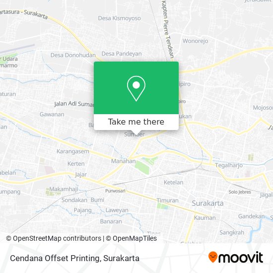 Cendana Offset Printing map