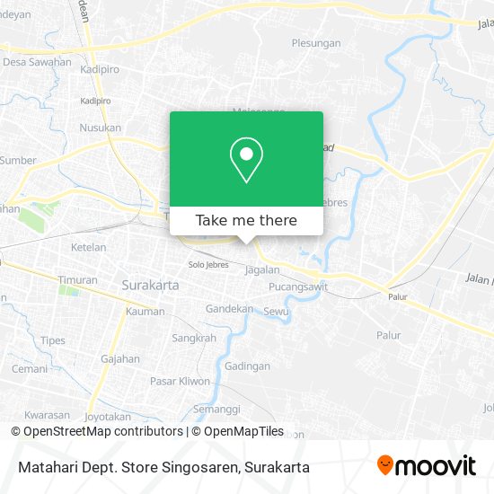 Matahari Dept. Store Singosaren map