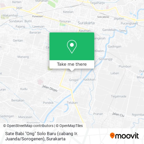 Sate Babi "Ong" Solo Baru (cabang Ir. Juanda / Sorogenen) map