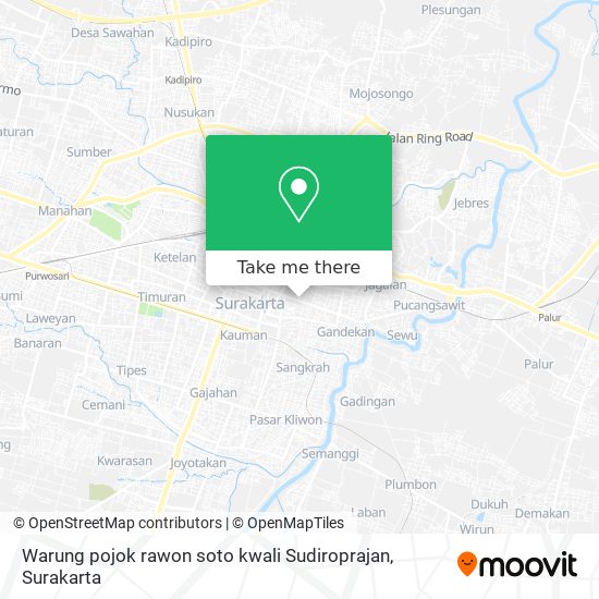 Warung pojok rawon soto kwali Sudiroprajan map