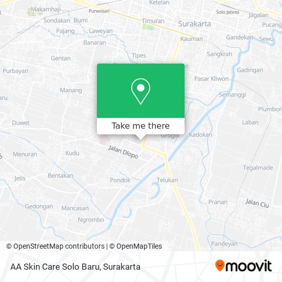 AA Skin Care Solo Baru map