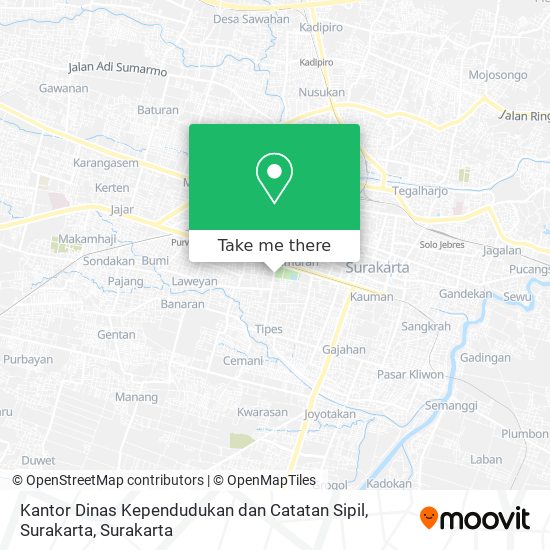 Kantor Dinas Kependudukan dan Catatan Sipil, Surakarta map