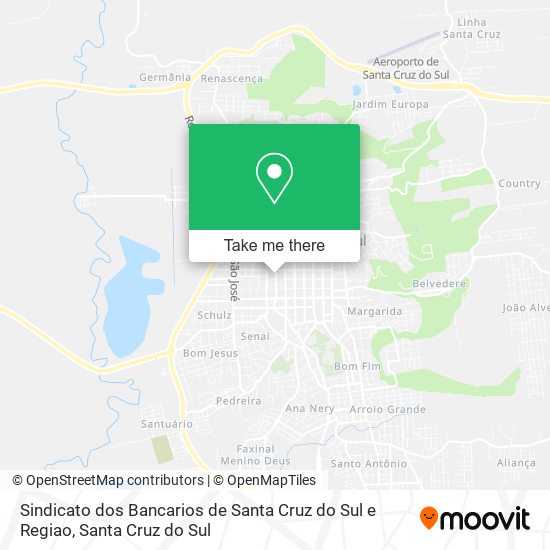 Mapa Sindicato dos Bancarios de Santa Cruz do Sul e Regiao