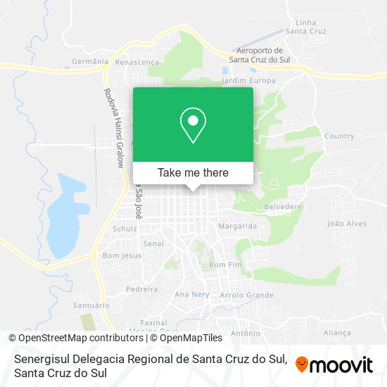 Mapa Senergisul Delegacia Regional de Santa Cruz do Sul