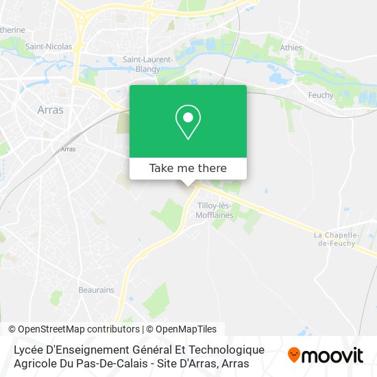 Mapa Lycée D'Enseignement Général Et Technologique Agricole Du Pas-De-Calais - Site D'Arras