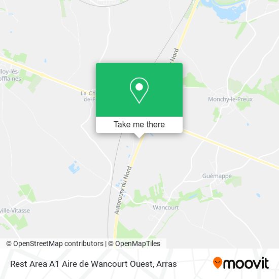 Mapa Rest Area A1 Aire de Wancourt Ouest