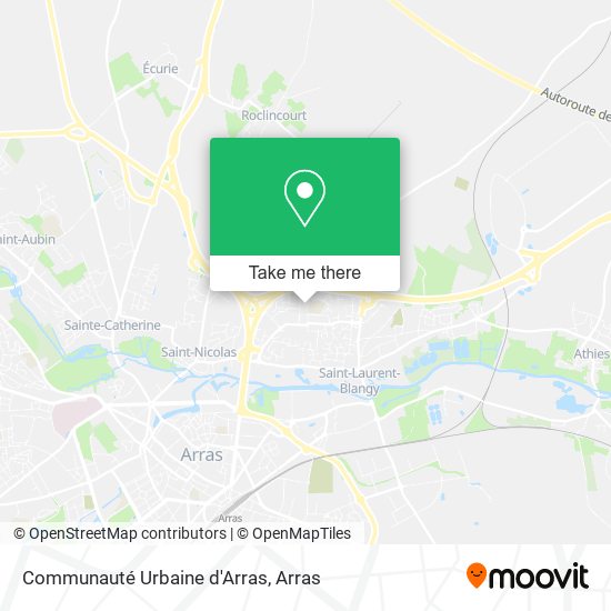 Mapa Communauté Urbaine d'Arras