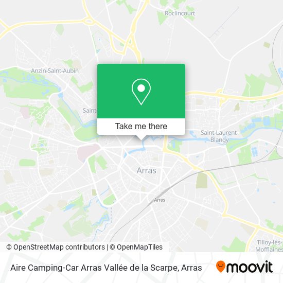 Aire Camping-Car Arras Vallée de la Scarpe map