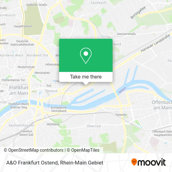 A&O Frankfurt Ostend map