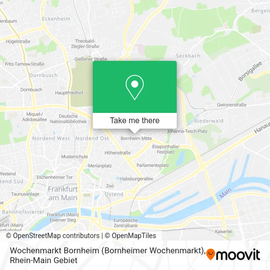 Карта Wochenmarkt Bornheim (Bornheimer Wochenmarkt)