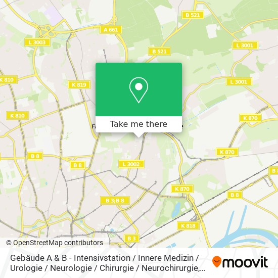 Gebäude A & B - Intensivstation / Innere Medizin / Urologie / Neurologie / Chirurgie / Neurochirurgie map