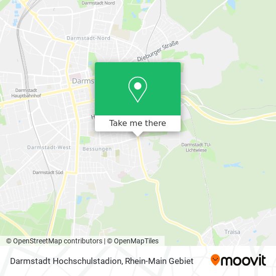 Darmstadt Hochschulstadion map
