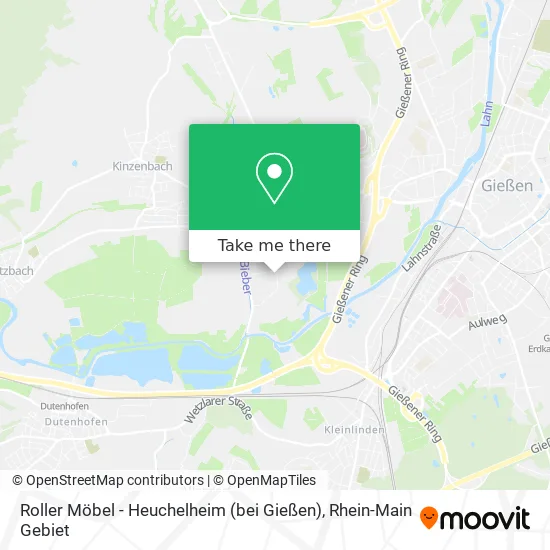 Карта Roller Möbel - Heuchelheim (bei Gießen)